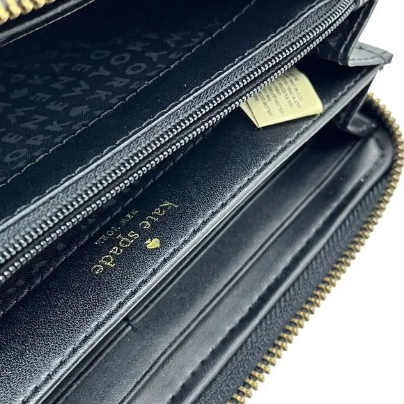 Kate Spade Wallet Billfold Large Continental Wlru5448 Cameron Black - Picture 4 of 15